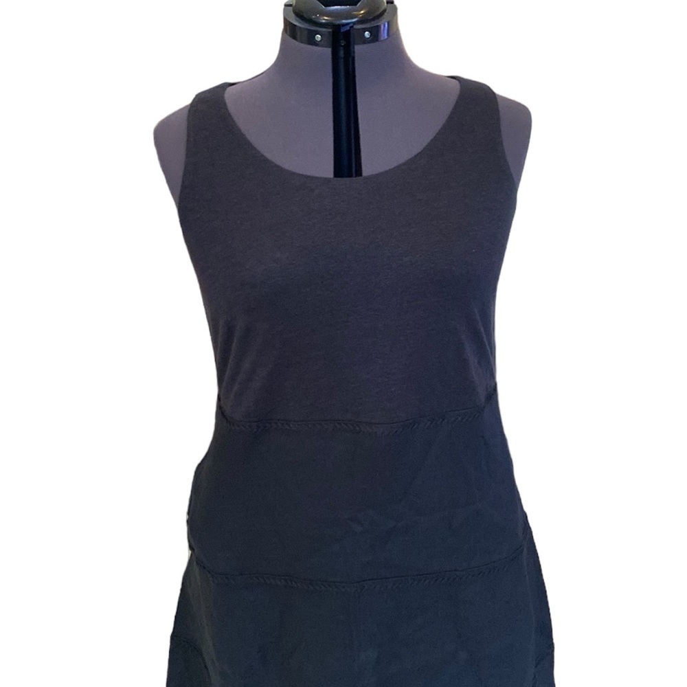 J. Jill Linen Sz XS Tiered Sheath Mini Dress Black Sleeveless Imported 2 Pocket